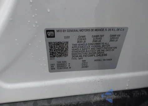 2023 GMC Terrain Awd At4 from USA, damaged, VIN 3GKALYEG9PL141196